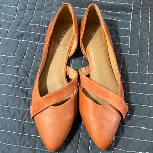 Point toe leather flats. Suede & smooth leather. SZ39. 9